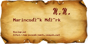 Marincsák Márk névjegykártya